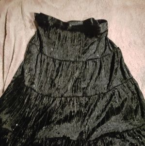 Meghan Noland black sequin long peasent skirt